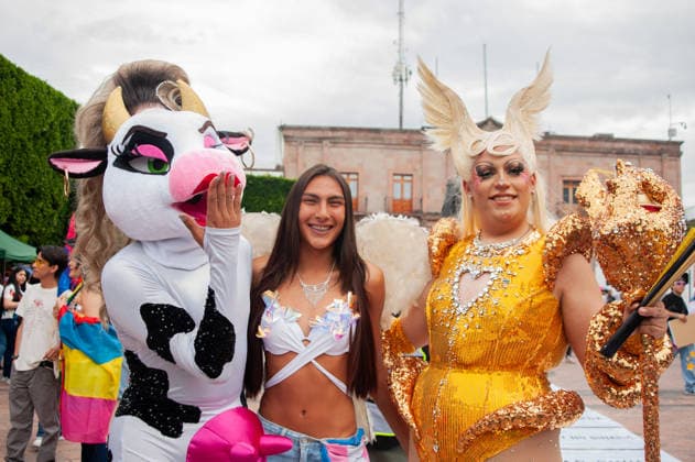 Members of the LGBTIQ+ community take part in the Pride parade, celebrating its tenth edition. Around 8,000 people joined the Pride march to demand equal rights and an end to homophobic killings. on June 13, 2026 in Queretaro, Mexico. Queretaro Mexico  - ZUMAe321 20260613_zia_e321_044 Copyright: xJosexCarrerax