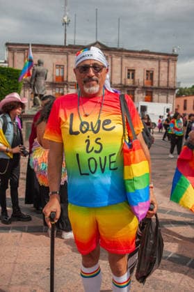A member of the LGBTIQ+ community taking part during the Pride parade, celebrating its tenth edition. Around 8,000 people joined the Pride march to demand equal rights and an end to homophobic killings. on June 13, 2026 in Queretaro, Mexico. Queretaro Mexico  - ZUMAe321 20260613_zia_e321_046 Copyright: xJosexCarrerax