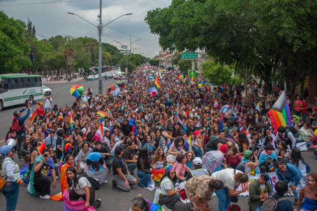 Members of the LGBTIQ+ community taking part during the Pride parade, celebrating its tenth edition. Around 8,000 people joined the Pride march to demand equal rights and an end to homophobic killings. on June 13, 2026 in Queretaro, Mexico. Queretaro Mexico  - ZUMAe321 20260613_zia_e321_051 Copyright: xJosexCarrerax
