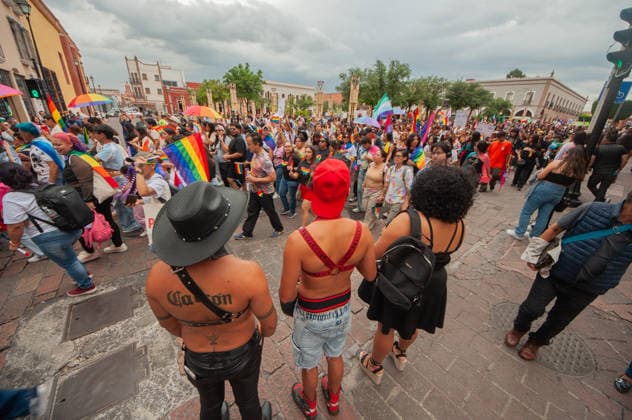 Members of the LGBTIQ+ community taking part during the Pride parade, celebrating its tenth edition. Around 8,000 people joined the Pride march to demand equal rights and an end to homophobic killings. on June 13, 2026 in Queretaro, Mexico. Queretaro Mexico  - ZUMAe321 20260613_zia_e321_053 Copyright: xJosexCarrerax