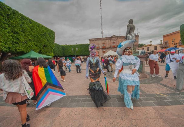 Members of the LGBTIQ+ community taking part during the Pride parade, celebrating its tenth edition. Around 8,000 people joined the Pride march to demand equal rights and an end to homophobic killings. on June 13, 2026 in Queretaro, Mexico. Queretaro Mexico  - ZUMAe321 20260613_zia_e321_058 Copyright: xJosexCarrerax