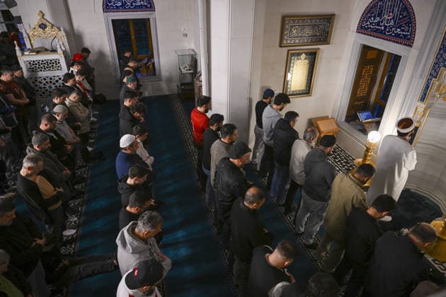 Turkish diaspora gathers at mosque for prayer to support national team BERLIN, GERMANY - JUNE 14: Members of Turkish community gather at the Berlin Sehitlik Mosque in Berlin, Germany on June 14, 2026, to perform the dawn prayer (fajr) and participate in a special prayer in support of the Turkish National Football Team. The community-led gathering was organized ahead of the Turkish team s opening match against Australia in Group D of the 2026 FIFA World Cup. Halil Sagirkaya Anadolu Berlin Germany. Editorial use only. Please get in touch for any other usage.  Copyright: x2026xAnadoluxHalilxSagirkayax