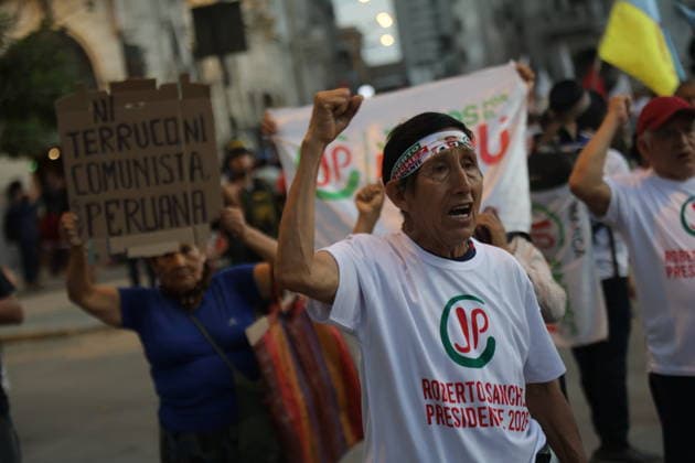 Peruvians march in Lima following shift in election vote count LIMA, PERU - JUNE 13: Hundreds of citizens marched through the streets of downtown after the latest election results were released on June 13, 2026, in Lima, Peru. Supporters and citizen groups marched toward the headquarters of the National Jury of Elections after presidential candidate Keiko Fujimori moved into the lead in the official vote count, following several days in which left-wing candidate Roberto Sanchez had maintained a slight advantage. With 98.25% of ballots processed, the gap between the two candidates is fewer than 5,000 votes. The demonstration reflected the anticipation and political tension gripping the country as the vote count continues in one of the closes  Copyright: x2026xAnadoluxEduardoxAmatxyxLeonxVillanuevax