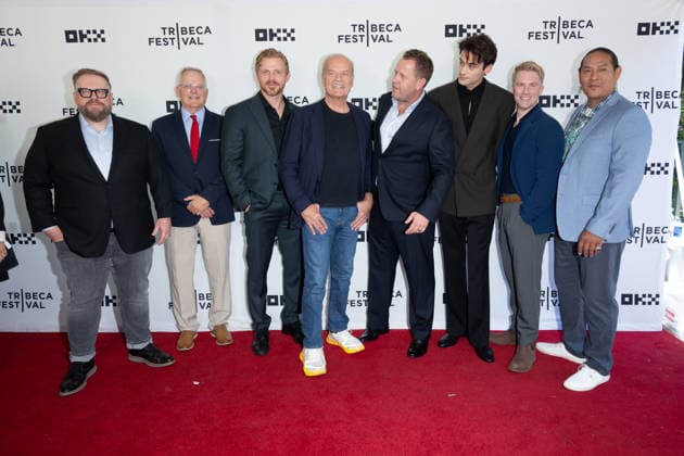 June 13, 2026, New York, United States: (L-R) Brandon Purdie, Scott Klossner, John Foss, Kelsey Grammer, Jon Erwin, William Franklyn-Miller, Michael Benz and Ryan Begay attend Young Washington World Premiere during the 2026 Tribeca Film Festival at SVA Theatre on June 13, 2026 in New York City. New York United States - ZUMAs197 20260613_aaa_s197_520 Copyright: xRonxAdarx
