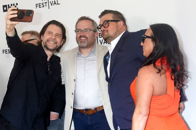 NEW YORK, NY - JUNE 13: John Gunn, Adam Abel, Kris Kimlin and Jennifer Kimlin at the Young Washington premiere during the 2026 Tribeca Festival at SVA Theater on June 13, 2026 in New York City. Copyright: xRWx