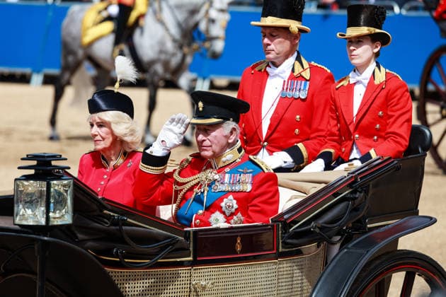 June 13, 2026, London, United Kingdom: Queen Camilla and King Charles III seen during Trooping the Colour at Horse Guards Parade in London. London United Kingdom - ZUMAs197 20260613_aaa_s197_695 Copyright: xBrettxCovex