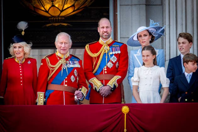 13-06-2026 England Prince George and Prince William and Princess Charlotte and Catherine, Princess of Wales and Prince Louis and King Charles and Queen Camilla during the Kings Birthday Parade Trooping the Colour in London Â  Copyright: xPPEx