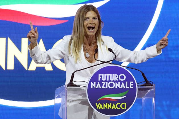 IPA85675086 - Rome, Italy June 14, 2026: Laura Ravetto. The second day of Roberto Vannacci™s National Assembly. Politicians, local officials, and supporters from across Italy are gathering in the capital for a day of discussion focused on the country™s major challenges. At the center of the debate are the issues of security, national sovereignty, economic development, and Italy™s role on the international stage. The event represents a moment of political and organizational consolidation, with the aim of defining strategies and priorities for the movement™s future.  Copyright: xmarcoxiacobuccix xmarcoxiacobuccix 85675086