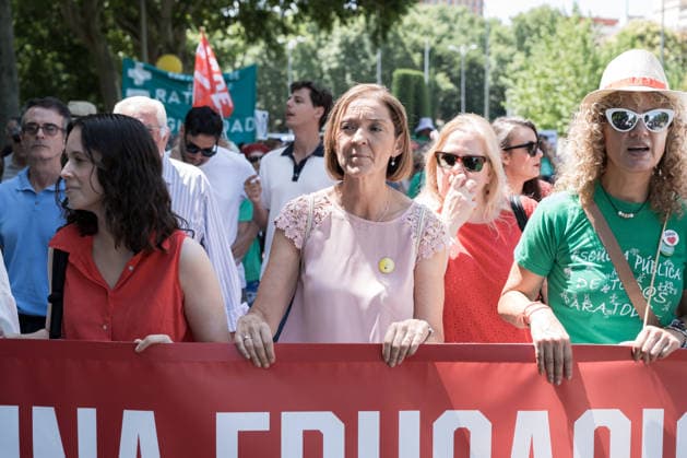 Demonstration in defense of public education in Madrid The spokesperson of the Socialist Municipal Group in the Madrid City Council, Reyes Maroto c , during a demonstration in favor of public education, June 14, 2026, in Madrid Spain The mobilization has been called by CCOO, UGT and the Confederation AMPAS, AFAS and FAMPAS of the Community of Madrid Confapa in advance of the call for an indefinite strike in public education in the region starting in September due to the systematic and sustained deterioration of the working, professional and pedagogical conditions of teachers. 14 JUNE 2026 DEMONSTRATION Diego Radamé Madrid Madrid Spain  Copyright: xDiegoxRadamÃ sx 7596122