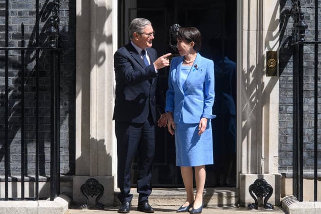Japanese Prime Minister Visit at Downing Street, London, UK - 14 June 2026 British Prime Minister Sir Keir Starmer poses for a photo with Sanae Takaichi - Prime Minister of Japan before attending a bilateral meeting in Downing Street, London, England, UK on Sunday 14 June, 2026., Credit:Justin Ng Avalon UK, England, London, Downing Street  Copyright: xJustinxNgx xAvalonx 1110096239