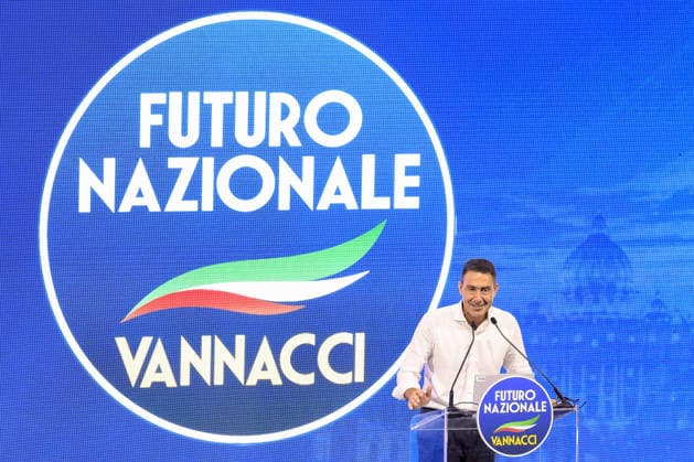 Roberto Vannacci closes the Constituent assembly of Futuro Nazionale ROME, ITALY - JUNE 14: Retired Italian Army General Roberto Vannacci, member of the European Parliament and leader of the newly formed far-right party Futuro Nazionale (National Future) gives his final speech at his party’s constituent assembly in Rome, Italy, on June 14, 2026. Riccardo De Luca Anadolu Rome Italy. Editorial use only. Please get in touch for any other usage.  Copyright: x2026xAnadoluxRiccardoxDexLucax