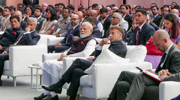 RECORD DATE NOT STATED PM Modi and French President Emmanuel Macron jointly inaugurate the Bharat Innovates event Nice France , Jun 14 (ANI): Prime Minister Narendra Modi with French President Emmanuel Macron during the joint inauguration of the Bharat Innovates event, in Nice on Sunday. Union Minister Piyush Goyal and External Affairs Minister S. Jaishankar also present. (DD ANI Video Grab) Nice France Copyright: xANIx ANI_20260614212