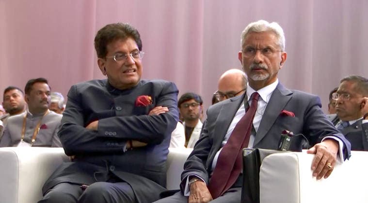 RECORD DATE NOT STATED PM Modi and French President Emmanuel Macron jointly inaugurate the Bharat Innovates event Nice France , Jun 14 (ANI): Union Minister Piyush Goyal and External Affairs Minister S. Jaishankar during the joint inauguration of the Bharat Innovates event, in Nice on Sunday. (DD ANI Video Grab) Nice France Copyright: xANIx ANI_20260614223