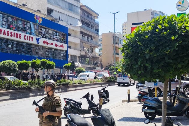 LEBANON, BEIRUT - JUNE 14, 2026: A view of an apartment building south of Beirut damaged in an airstrike. Ankhar Kochneva TASS  93800176