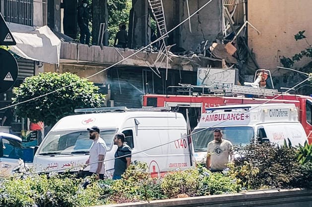 LEBANON, BEIRUT - JUNE 14, 2026: A view of an apartment building south of Beirut damaged in an airstrike. Ankhar Kochneva TASS  93800178