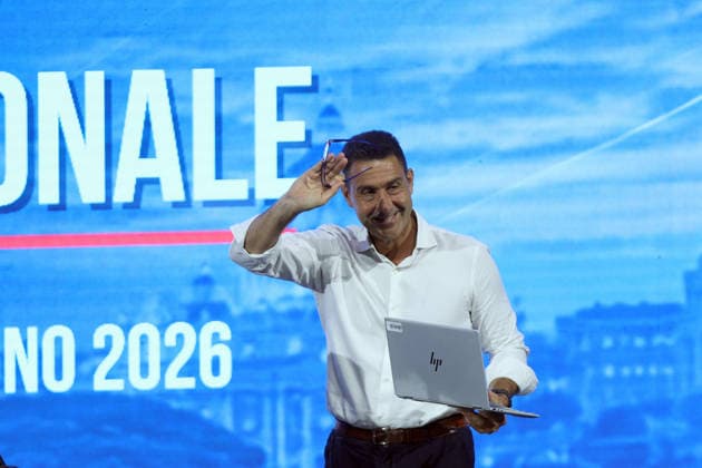 IPA85677490 - Rome, Italy June 14, 2026: Roberto Vannacci. The second day of Roberto Vannacci™s National Assembly. Politicians, local officials, and supporters from all over Italy have gathered in the capital for a day of discussion focused on the country™s main challenges. At the center of the debate are the issues of security, national sovereignty, economic development, and Italy™s role on the international stage. The event represents a moment of political and organizational consolidation, with the aim of defining strategies and priorities for the movement™s future.  Copyright: xmarcoxiacobuccix xmarcoxiacobuccix 85677490