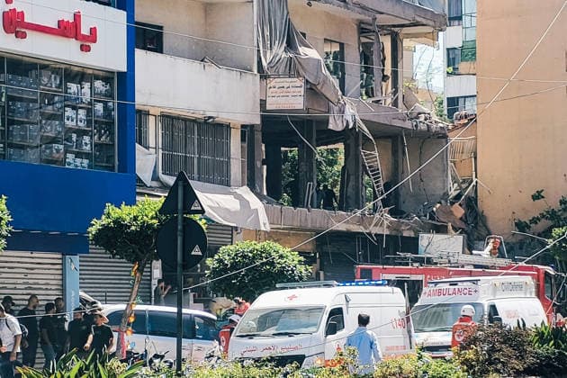 LEBANON, BEIRUT - JUNE 14, 2026: A view of an apartment building south of Beirut damaged in an airstrike Beirut Lebanon  - ZUMAt113 20260614_zaa_t113_034 Copyright: xAnkharxKochnevax
