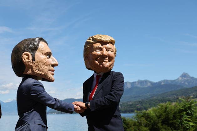 Illustration of the G7 Taboo Topics montage on the site of the G7 summit in Evian on June 14, 2026 Dominique Jacovides Bestimage Illustration of the G7 Taboo Topics montage on the site of the G7 summit in Evian on June 14, 2026 Evian France  Copyright: xDOMINIQUExJACOVIDESx xBESTIMAGExDOMINIQUExJACOVIDESx xBESTIMAGEx