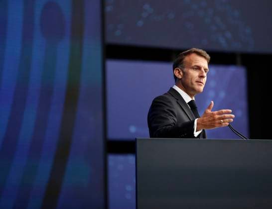 Bharat Innovates PHOTOPQR NICE MATIN Dylan Meiffret Nice 14 06 2026 Le president Francais Emmanuel Macron est accueilli par le premier ministre Indien NarendraModi au salon bharat innovates au palais des expositions a Nice, France, june 14th 2026 French President Emmanuel Macron is welcomed by Indian Prime Minister NarendraModi at the Bharat Innovations trade fair at the exhibition center in Nice Nice France  Copyright: xPHOTOPQR NICExMATIN MAXPPPxDylanxMeiffretx 20260614NIM0739 20260614NIM0763