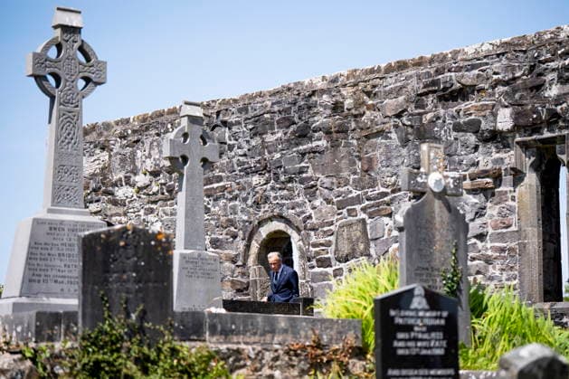 June 14, 2026, Aghagower, County Mayo, Ireland: Prime Minister Mark Carney walks in the St Patrick Church cemetary in Aghagower, County Mayo, Ireland, on Sunday, June 14, 2026. Aghagower, County Mayo Ireland  - ZUMAc35_ 20260614_zaf_c35_031 Copyright: xChristopherxKatsarovx