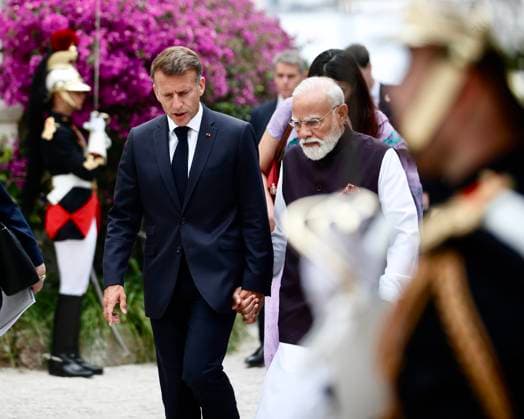 Macron Modi villa Kerylos PHOTOPQR NICE MATIN Dylan Meiffret Beaulieu sur mer 14 06 2026 Le president Francais Emmanuel Macron accueille le premier ministre Indien Narendra Modi a la villa Kerylos a Beaulieu sur Mer Beaulieu sur Mer, France June 14, 2026 French President Emmanuel Macron welcomes Indian Prime Minister Narendra Modi to the Villa Kerylos in Beaulieu sur Mer Beaulieu sur mer France  Copyright: xPHOTOPQR NICExMATIN MAXPPPxDylanxMeiffretx 20260614NIM0798 20260614NIM0930