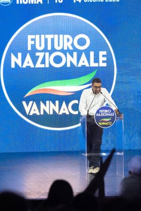 Roberto Vannacci Closes the Constituent Assembly of Futuro Nazionale - Rome Concluding remarks by General Roberto Vannacci, founder of Futuro Nazionale, during the party s Constituent Assembly in Rome, Italy on June 14, 2026. Photo by Andrea Bracaglia ABACAPRESS.COM Rome Italy Italy  Copyright: xBracagliaxAndrea ABACAx