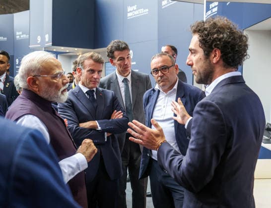 PM Modi visits an exhibition at the Bharat Innovates 2026 event in Nice Nice France , Jun 14 (ANI): Prime Minister Narendra Modi visits an exhibition at the Bharat Innovates 2026 event, in Nice on Sunday. French President Emmanuel Macron also present. (Narendra Modi Photo Gallery ANI Photo) Nice France Copyright: xANIx ANI_20260614314