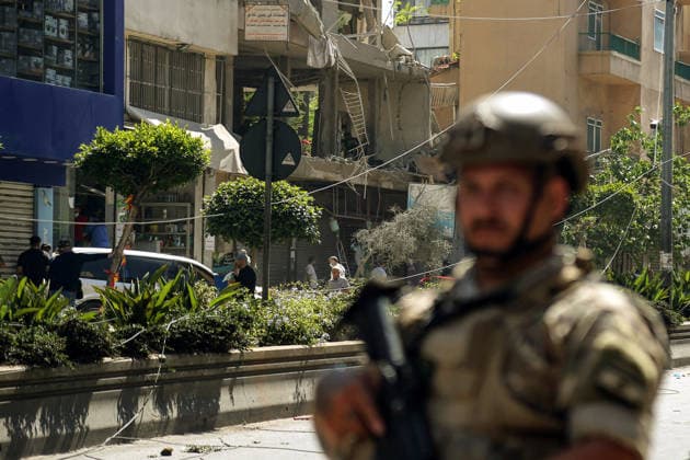 June 14, 2026, Beirut, Beirut, Lebanon: A Lebanese army soldier secures the site where a building was targeted by Israeli strike in Beirut southern suburb, a bastion of pro-Iranian Hezbollah. Three people were killed in the attack, according to Lebanon s state media. The Israel Defense Forces (IDF) said it targeted a command center used by Hezbollah after the Iran-backed armed group launched aerial targets toward Israel Beirut Lebanon  - ZUMAn313 20260614_zip_n313_012 Copyright: xMarwanxNaamanix