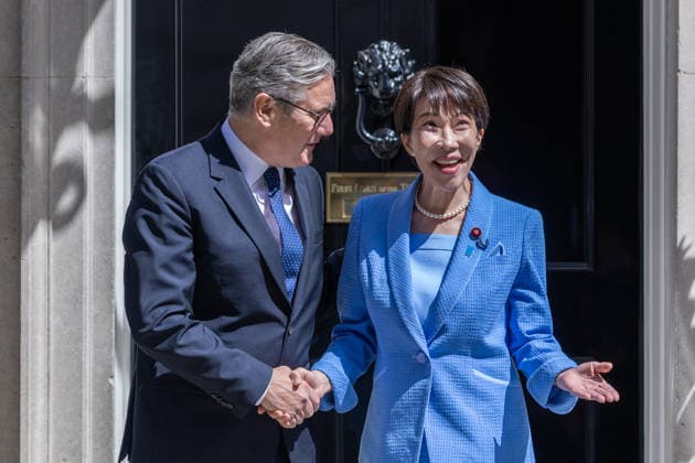 June 14, 2026, London, United Kingdom: (L) British Prime Minister Keir Starmer welcomes (R) Japanese Prime Minister, Sanae Takaichi to Downing Street. London United Kingdom - ZUMAs197 20260614_aaa_s197_056 Copyright: xPhilxLewisx