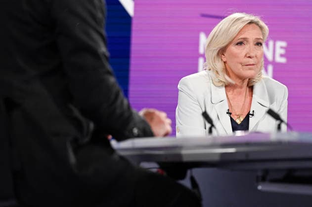 Marine Le Pen On Dimanche En Politique - Paris President of Rassemblement National parliamentary group Marine Le Pen during an interview for Dimanche En Politique on France 3 channel in Paris, France on June 14, 2026. Photo by Stephane Le Tellec ABACAPRESS.COM Paris France  Copyright: xLexTellecxStephane ABACAx