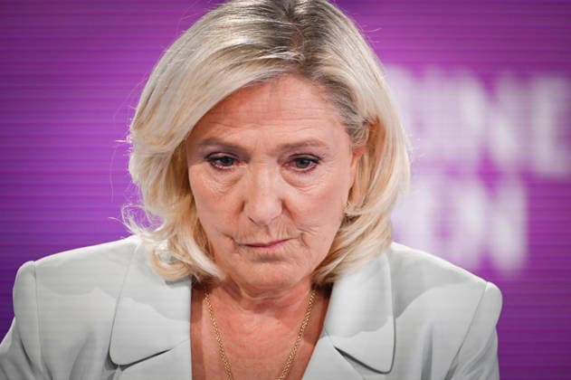 Marine Le Pen On Dimanche En Politique - Paris President of Rassemblement National parliamentary group Marine Le Pen during an interview for Dimanche En Politique on France 3 channel in Paris, France on June 14, 2026. Photo by Stephane Le Tellec ABACAPRESS.COM Paris France  Copyright: xLexTellecxStephane ABACAx
