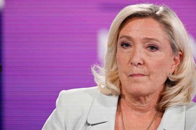 Marine Le Pen On Dimanche En Politique - Paris President of Rassemblement National parliamentary group Marine Le Pen during an interview for Dimanche En Politique on France 3 channel in Paris, France on June 14, 2026. Photo by Stephane Le Tellec ABACAPRESS.COM Paris France  Copyright: xLexTellecxStephane ABACAx