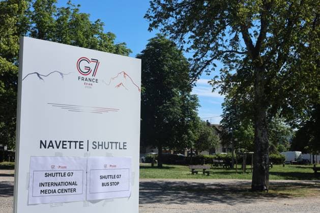 G7 FRANCE Evian 2026 Heads of State and Government Summit Pierre Teyssot MAXPPP G7 FRANCE Evian 2026 Heads of State and Government Summit Evian, France on June 14, 2026 The G7 Summit of Heads of State and Government is held in Evian, France, from 15 to 17 June 2026 Bus Stop for G7 Pierre Teyssot Maxppp Thonon les Bains Haute Savoie France  Copyright: xMAXPPPxPierrexTeyssotx TEY35229 TEY35229