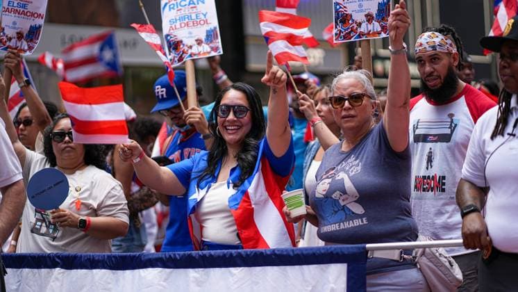 RECORD DATE NOT STATED National Puerto Rican Day Parade 2026 (NEW) National Puerto Rican Day Parade. J7ne 14, 2026. New York , USA: Large crowds line Fifth Avenue in Manhattan as the National Puerto Rican Day Parade celebrates Puerto Rican heritage and culture. Credit: Jorge Estrellado Thenews2(Foto: Jorge Estrellado Thenews2 imago images) National Puerto Rican Day Parade 2026  Copyright: xJorgexEstrelladox