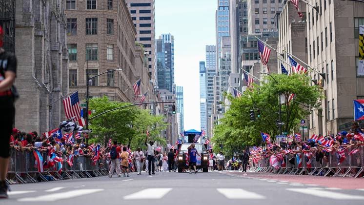 RECORD DATE NOT STATED National Puerto Rican Day Parade 2026 (NEW) National Puerto Rican Day Parade. J7ne 14, 2026. New York , USA: Large crowds line Fifth Avenue in Manhattan as the National Puerto Rican Day Parade celebrates Puerto Rican heritage and culture. Credit: Jorge Estrellado Thenews2(Foto: Jorge Estrellado Thenews2 imago images) National Puerto Rican Day Parade 2026  Copyright: xJorgexEstrelladox