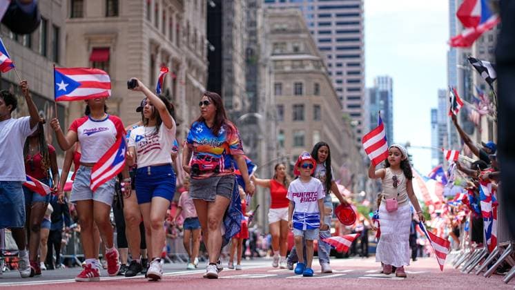 RECORD DATE NOT STATED National Puerto Rican Day Parade 2026 (NEW) National Puerto Rican Day Parade. J7ne 14, 2026. New York , USA: Large crowds line Fifth Avenue in Manhattan as the National Puerto Rican Day Parade celebrates Puerto Rican heritage and culture. Credit: Jorge Estrellado Thenews2(Foto: Jorge Estrellado Thenews2 imago images) National Puerto Rican Day Parade 2026  Copyright: xJorgexEstrelladox