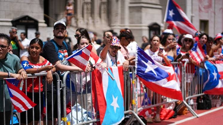 RECORD DATE NOT STATED National Puerto Rican Day Parade 2026 (NEW) National Puerto Rican Day Parade. J7ne 14, 2026. New York , USA: Large crowds line Fifth Avenue in Manhattan as the National Puerto Rican Day Parade celebrates Puerto Rican heritage and culture. Credit: Jorge Estrellado Thenews2(Foto: Jorge Estrellado Thenews2 imago images) National Puerto Rican Day Parade 2026  Copyright: xJorgexEstrelladox
