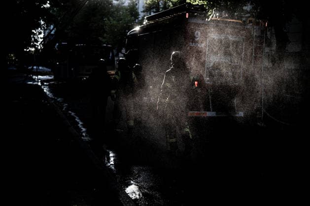 Aftermath of a Russian drone attack in Kharkiv KHARKIV, UKRAINE - JUNE 14: Firefighters extinguish a fire after a Russian drone attack in Kharkiv, Ukraine, on June 14, 2026. Vincenzo Circosta Anadolu Kharkiv Ukraine. Editorial use only. Please get in touch for any other usage.  Copyright: x2026xAnadoluxVincenzoxCircostax