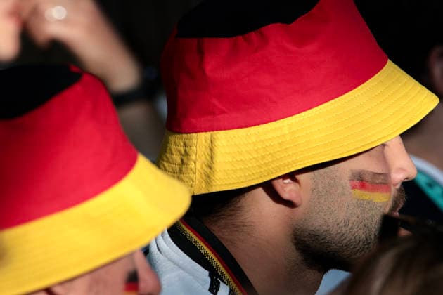 June 14, 2026, Munich, Bavaria, Germany: Germany supporters gather at a public viewing venue to watch their team s opening match at the 2026 FIFA World Cup. Munich Germany  - ZUMAm309 20260614_zip_m309_001 Copyright: xJuliusxMortsix