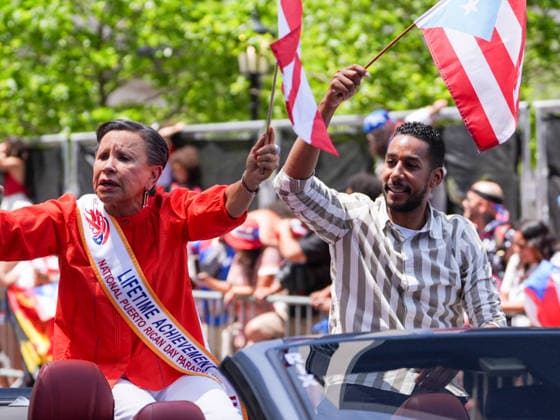 New York, NY June 14: U.S. Representative Nydia VeloÂ¡zquez and her endorsed congressional candidate, Antonio Reynoso, participate in the National Puerto Rican Day Parade along Fifth Avenue in Manhattan on June 14, 2026. Credit: Xavier Diaz . USA  - ZUMAa123 20260614_zaa_a123_019 Copyright: xAdMediax