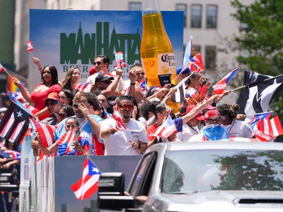 New York, NY June 14: Participants march in the annual National Puerto Rican Day Parade along Fifth Avenue in Manhattan celebrating Puerto Rican culture, heritage, and contributions to New York City on June 14, 2026. Credit: Xavier Diaz . USA  - ZUMAa123 20260614_zaa_a123_035 Copyright: xAdMediax