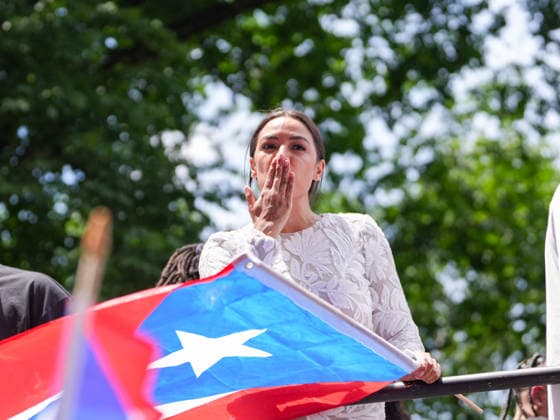 New York, NY June 14: U.S. Representative Alexandria Ocasio-Cortez marches in the National Puerto Rican Day Parade along Fifth Avenue in Manhattan on June 14, 2026. Credit: Xavier Diaz . USA - ZUMAa123 20260614_zaa_a123_001 Copyright: xAdMediax