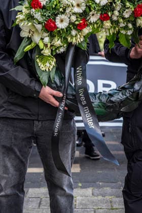 June 14, 2026, Den Haag, South Holland, Netherlands: Den Haag, 14 June 2026. Around 50 far-right demonstrators gathered on Burgemeester Patijnlaan for a memorial march for Henry Nowak (18, British Polish university student). Nowak was killed on 3 December 2025 by Vickrum Singh Digwa in Southampton, England. The march ended at the Embassy of Great Britain, where demonstrators laid a wreath and flowers, and held banners saying Ã¢â‚¬oeJustice for HenryÃ¢â‚¬Â and Ã¢â‚¬oeWhite Lives MatterÃ¢ Den Haag Netherlands  - ZUMAp202 20260614_zip_p202_003 Copyright: xJamesxPetermeierx
