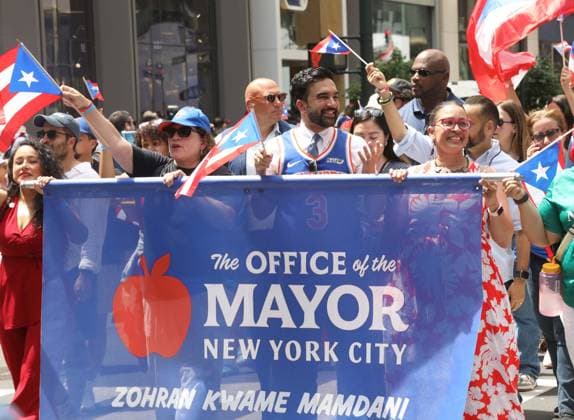 June 14, 2026, New York, New York, USA: NYC Mayor ZOHRAN MAMDANI seen at the 69th Annual National Puerto Rican Parade held on 5th Avenue. New York USA  - ZUMAk03_ 20260614_zaf_k03_037 Copyright: xNancyxKaszermanx