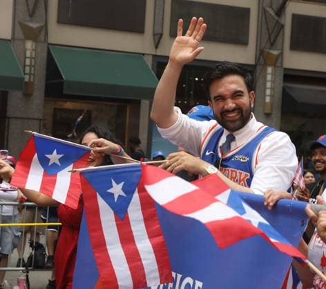 June 14, 2026, New York, New York, USA: NYC Mayor ZOHRAN MAMDANI seen at the 69th Annual National Puerto Rican Parade held on 5th Avenue. New York USA  - ZUMAk03_ 20260614_zaf_k03_042 Copyright: xNancyxKaszermanx