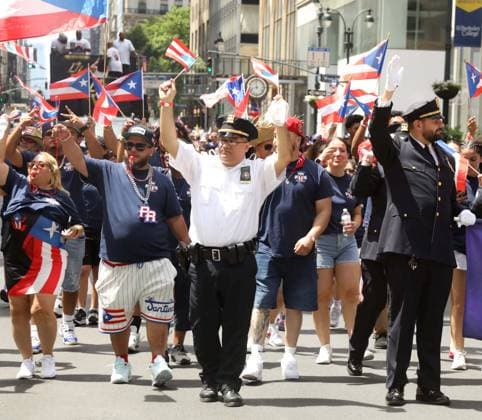June 14, 2026, New York, New York, USA: PARADE MARCHERS seen at the 69th Annual National Puerto Rican Parade held on 5th Avenue. New York USA - ZUMAk03_ 20260614_zaf_k03_084 Copyright: xNancyxKaszermanx