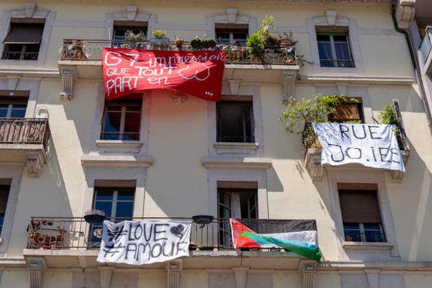 Reportage - G7 Summit Protests Geneve, Switzerland, 14 06 2026. during G7 Summit Protests, Reportage in Geneve, Switzerland, June 14 2026 Geneve City center Switzerland Copyright: xLeonardoxGaravagliax xLiveMediax LPN_2523582