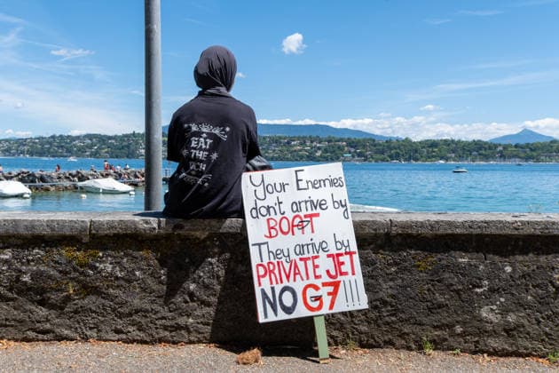 Reportage - G7 Summit Protests Geneve, Switzerland, 14 06 2026. during G7 Summit Protests, Reportage in Geneve, Switzerland, June 14 2026 Geneve City center Switzerland Copyright: xLeonardoxGaravagliax xLiveMediax LPN_2523583