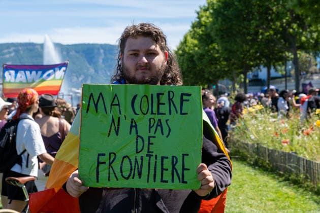 Reportage - G7 Summit Protests Geneve, Switzerland, 14 06 2026. during G7 Summit Protests, Reportage in Geneve, Switzerland, June 14 2026 Geneve City center Switzerland Copyright: xLeonardoxGaravagliax xLiveMediax LPN_2523589