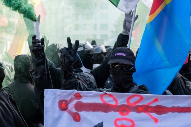 Reportage - G7 Summit Protests Geneve, Switzerland, 14 06 2026. during G7 Summit Protests, Reportage in Geneve, Switzerland, June 14 2026 Geneve City center Switzerland Copyright: xLeonardoxGaravagliax xLiveMediax LPN_2523598